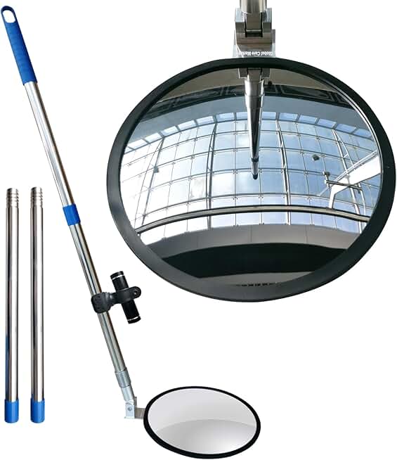 Under Vehicle Inspection Mirrors – Telescoping Search Mirror on a Long Stick for Security Check Under Cars, Truck, Equipment, Over Shelves and Gutters
