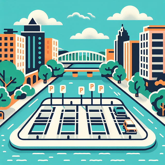 empty parking spaces at San Antonio Riverwalk during off-peak hours