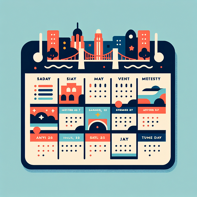 San Antonio Riverwalk event calendar with dates and times