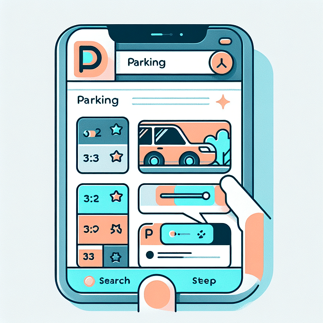 list of parking options on a parking app