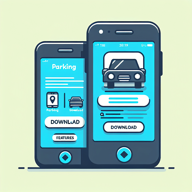 smartphone screen displaying parking app download page