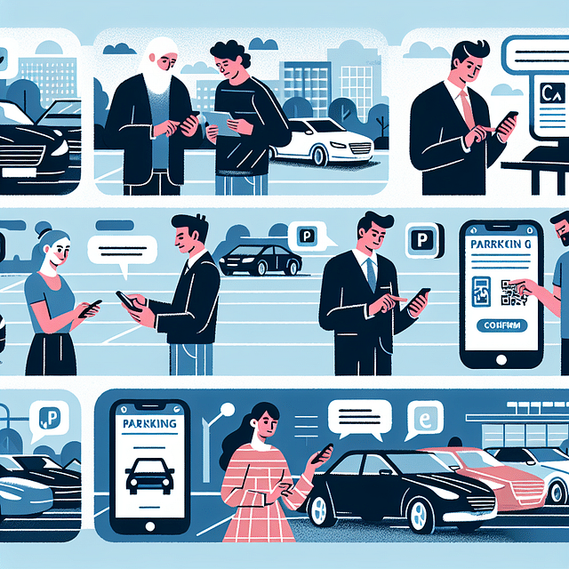 user confirming parking reservation and payment on app