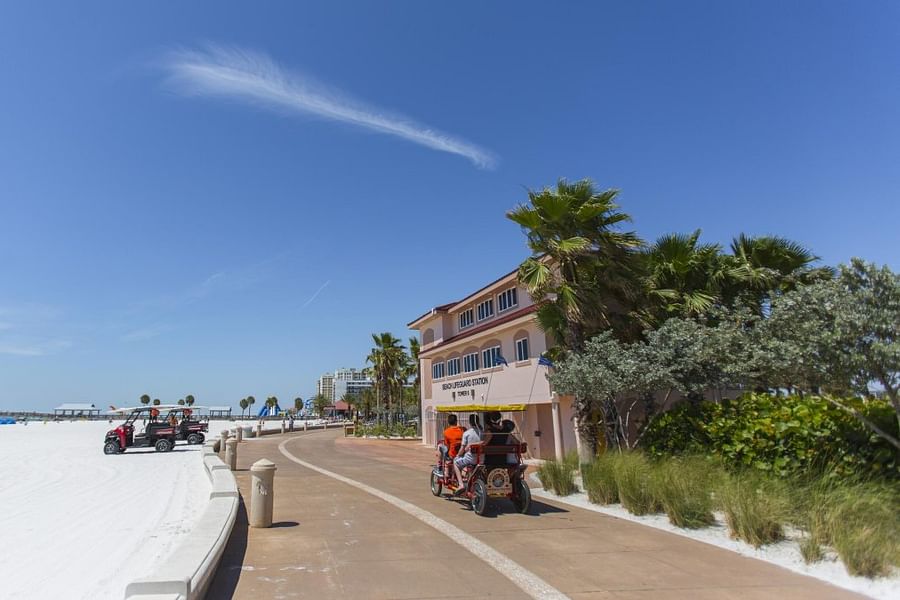 walking from parking lot to destination