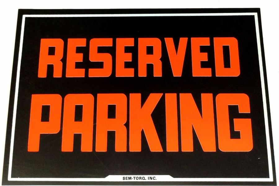 Reserved parking sign
