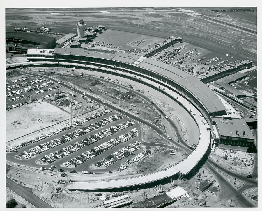 Aerial view of LaGuardia Airport showcasing its parking spaces