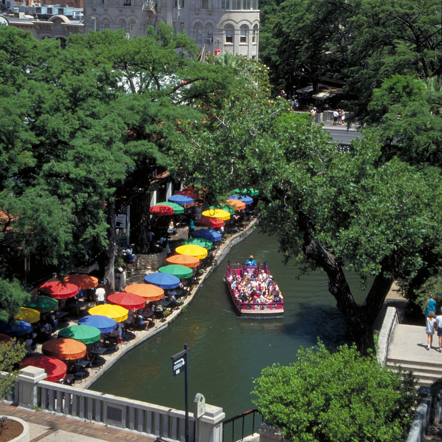 Aerial view of the San Antonio Riverwalk