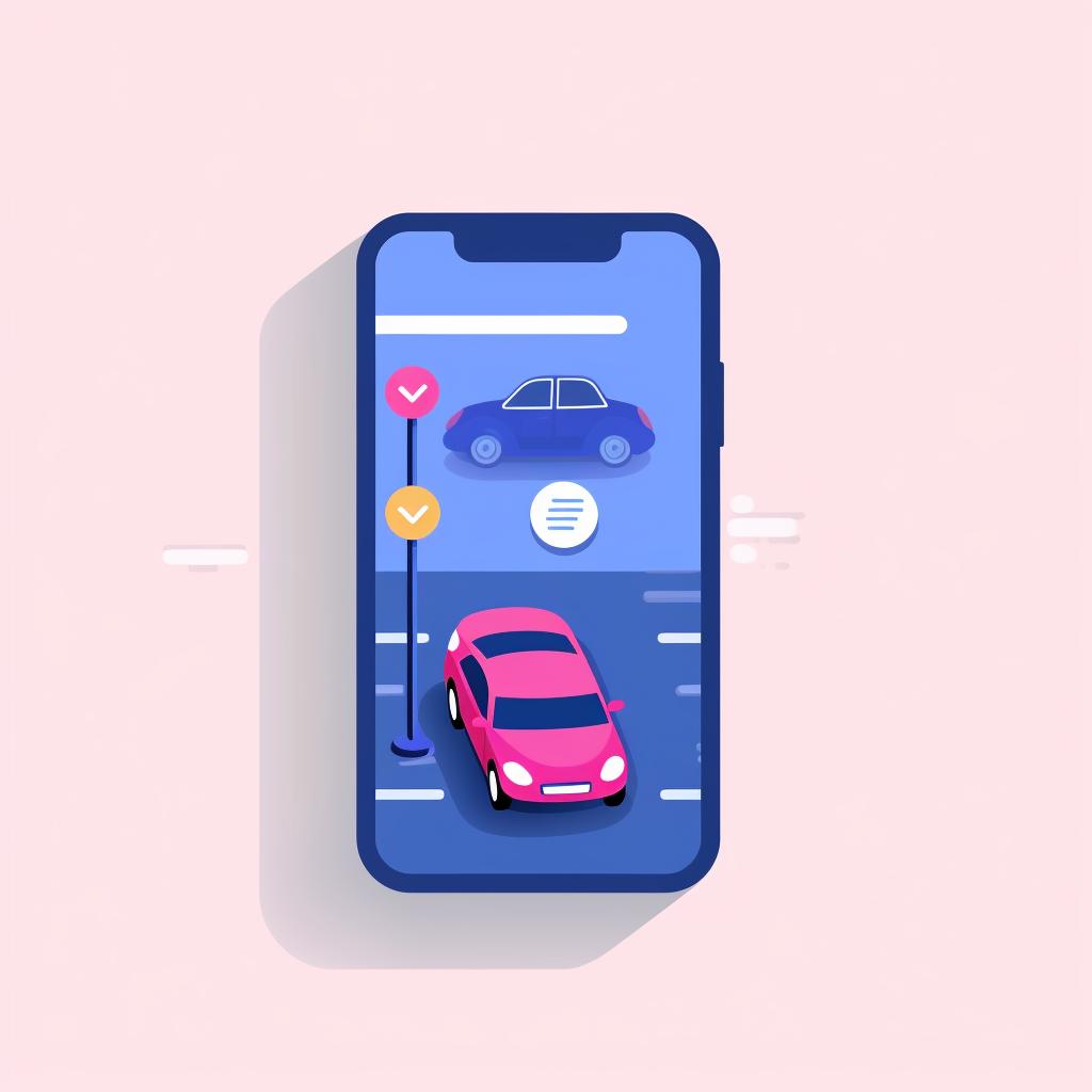 Smartphone with a parking app open